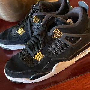 Black and gold Jordan 4retro royalty 100% AUTHENTIC